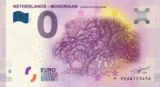Banconota da 0€ NETHERLANDS - MONDRIAANAVOND