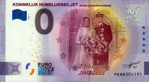 0€-Schein KONINKLIJK HUWELIJKSBILJETWILLEM-ALEXANDER & MAXIMA