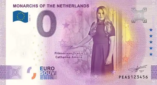 Banconota da 0€ MONARCHS OF THE NETHERLANDS