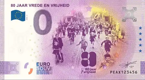 0€-Schein 80 JAAR VREDE EN VRIJHEID