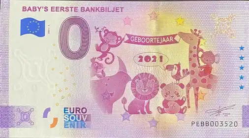 0€-Schein BABY'S EERSTE BANKBILJET