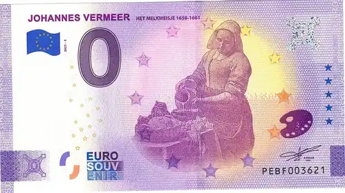 Billet 0€ JOHANNES VERMEERHET MELKMEISJE 1658-1661