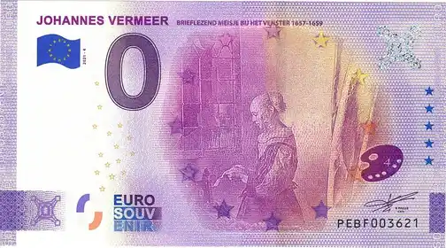 Billet 0€ JOHANNES VERMEERBRIEFLEZEND MEISJE BIJ HET VENSTER 1657-1659