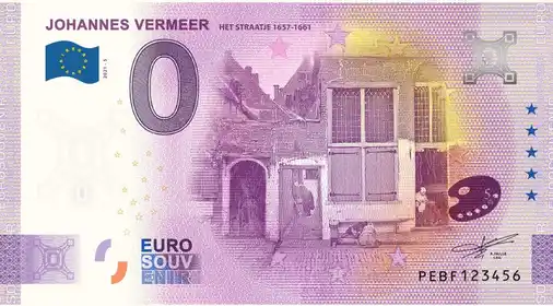 0€ banknote JOHANNES VERMEERHAT STRAATJE 1657-1661