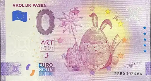 0€ banknote VROLIJK PASEN