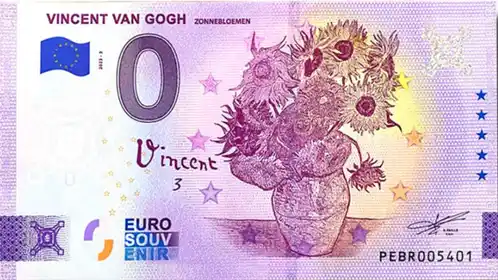 0€ banknote VINCENT VAN GOGHZONNEBLOEMEN