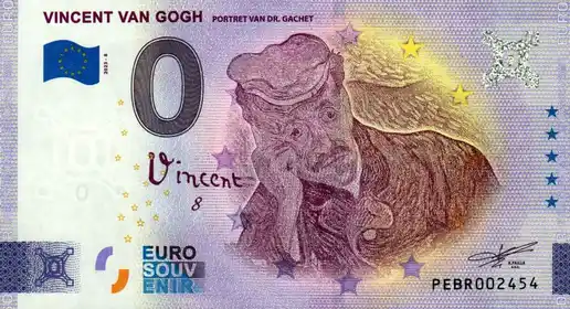 Banconota da 0€ VINCENT VAN GOGHPORTRET VAN DR. GACHET
