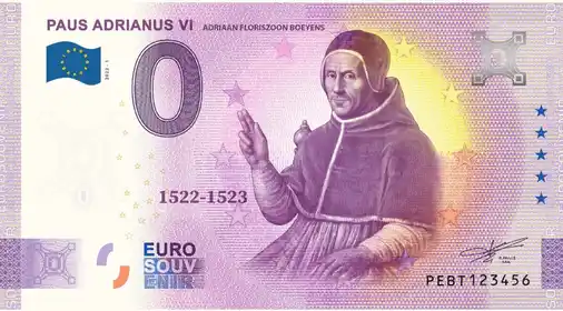 Billete de 0€ PAUS ADRIANUS VIADRIAAN FLORISZOON BOEYENS