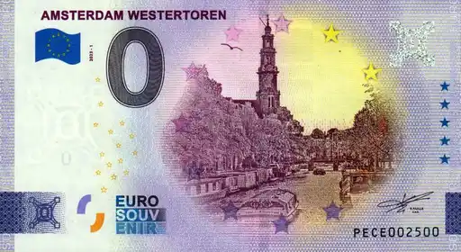 0€ banknote AMSTERDAM WESTERTOREN