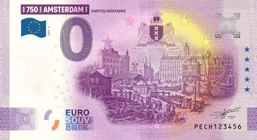 0€ banknote 750 AMSTERDAM AMSTELREDAMME