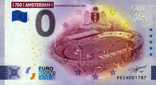 Banconota da 0€ 750 AMSTERDAMOLYMPISCH STADION 1928