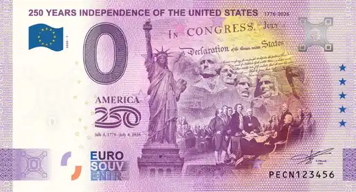 Billet 0€ 250 YEARS INDEPENDENCE OF THE UNITED STATES 1776-2026