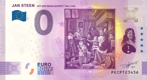 Banconota da 0€ JAN STEEN HET SINT-NICOLAASFEEST 1665-1668