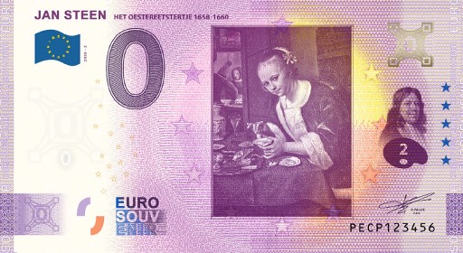 Banconota da 0€ JAN STEEN HET OESTEREETSTERTJE 1658-1660
