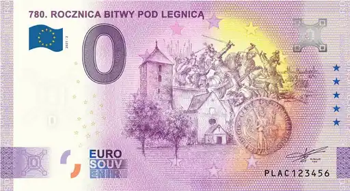 Banconota da 0€ 780. ROCZNICA BITWY POD LEGNICA