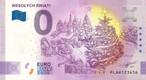 0€ banknote WESOŁYCH ŚWIĄT!