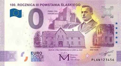 Billete de 0€ 100. ROCZNICA III POWSTANIA SLASKIEGO