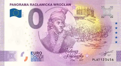 0€ banknote PANORAMA RACŁAWICKA WROCŁAW