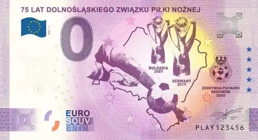 Billete de 0€ 75 LAT DOLNOŚLĄSKIEGO ZWIĄZKU PIŁKI NOŻ