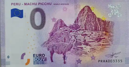 0€-Schein PERU - MACHU PICCHUWORLD HERITAGE