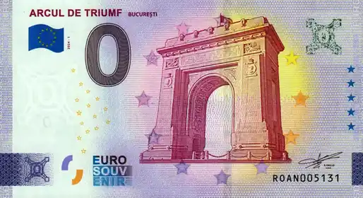 0€ banknote ARCUL DE TRIUMFBUCURESTI
