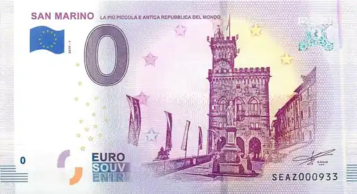 Billet 0€ SAN MARINOLA PIU PICCOLA E ANTICA REPUBBLICA DEL MONDO
