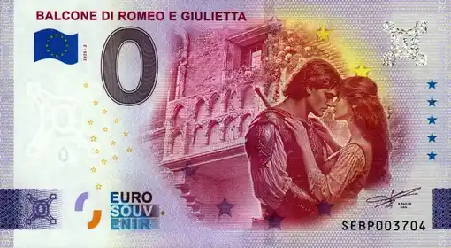 Banconota da 0€ BALCONE DI ROMEO E GIULIETTA