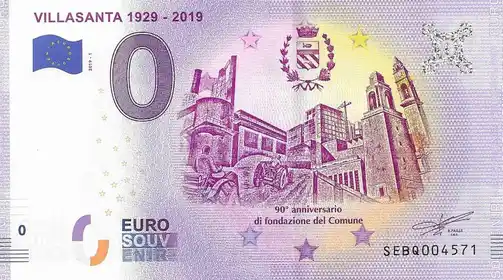 0€ banknote VILLASANTA 1929-2019