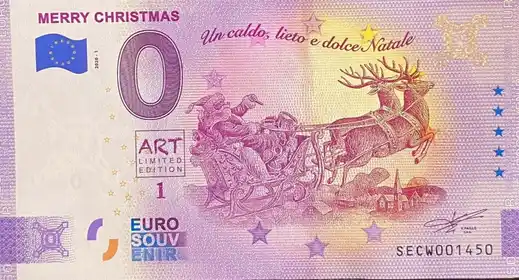 Billete de 0€ MERRY CHRISTMAS