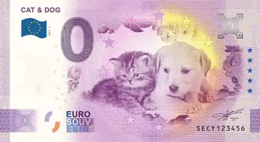 0€ banknote CAT & DOG