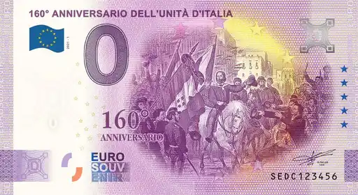 0€-Schein 160° ANNIVERSARIO DELL'UNITÀ D'ITALIA