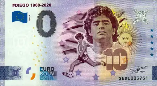 Banconota da 0€ #DIEGO 1960-2020