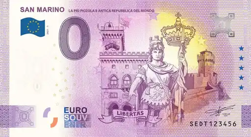 Billet 0€ SAN MARINOLA PIU PICCOLA E ANTICA REPUBBLICA DEL MONDO