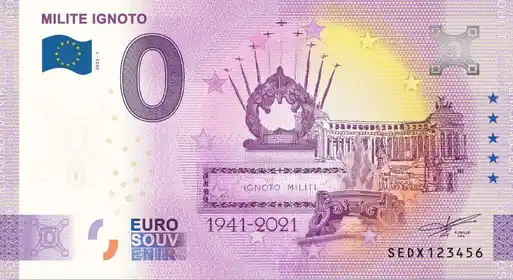 0€ banknote MILITE IGNOTO