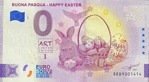 0€ banknote BUONA PASQUA - HAPPY EASTER