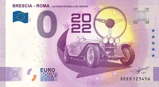 0€ banknote BRESCIA-ROMALA CORSA LA PIU BELLA DEL MONDO