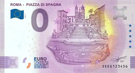 Banconota da 0€ ROMA - PIAZZA DI SPAGNIA