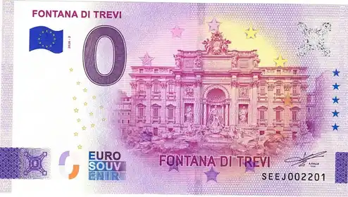 Billete de 0€ FONTANA DI TREVI