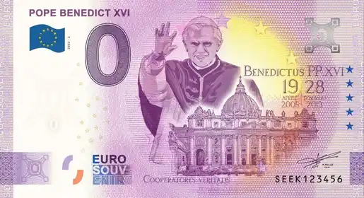 Billete de 0€ POPE BENEDICT XVI