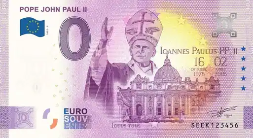 Billete de 0€ POPE JOHN PAUL II