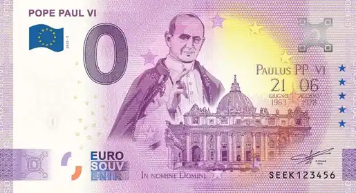 0€-Schein POPE PAUL VI