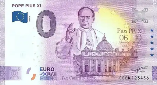 0€-Schein POPE PIUS XI