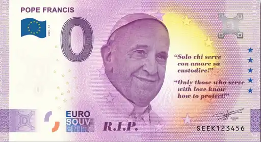 0€ banknote POPE FRANCIS