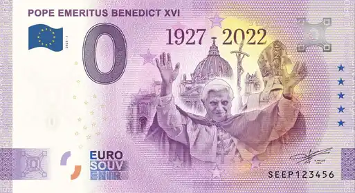 0€ banknote POPE EMERITUS BENEDICT XVI