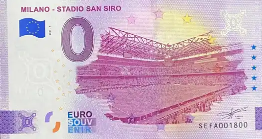 Banconota da 0€ MILANO - STADIO SAN SIRO