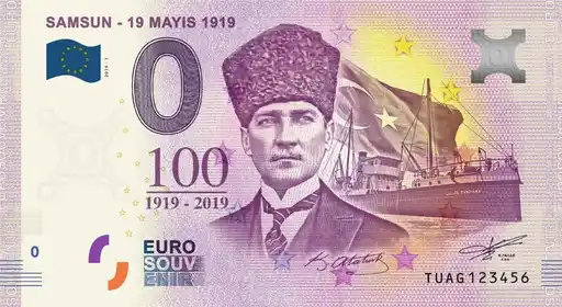Banconota da 0€ SAMSUN - 19 MAYIS 1919