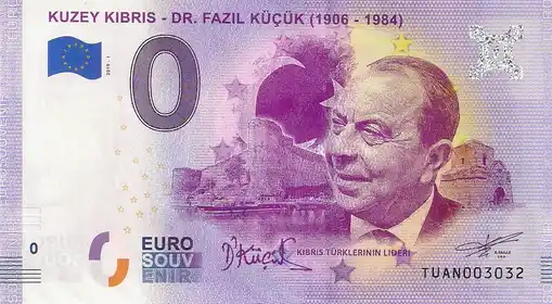 Billet 0€ KUZEY KIBRIS - DR. FAZIL KÜÇÜK (1906-1984)