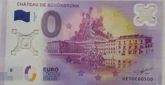 0€ banknote CHÂTEAU DE SCHÖNBRUNN