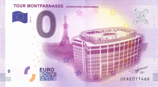 Banconota da 0€ TOUR MONTPARNASSE OBSERVATOIRE PANORAMIQUE