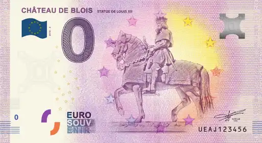 Billete de 0€ CHÂTEAU DE BLOIS STATUE DE LOUIS XII